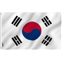 Anley Fly Breeze 3X5 Foot South Korea Flag Vivid Color And Fade Proof Canvas Header And Double Stitched S Korean National