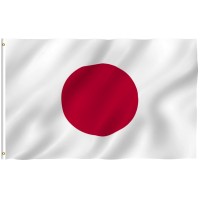 Anley Fly Breeze 3X5 Foot Japan Flag Vivid Color And Fade Proof Canvas Header And Double Stitched Japanese National Flags