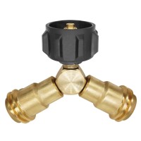 Dozyant Propane Splitter Propane Tank Y Splitter Adapter With Valves 2 Way Lp Gas Adapter Tee Connector For 20Lb Propane Tank