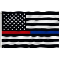 Anley Fly Breeze 3X5 Foot Thin Blue Line And Red Line Usa Polyester Flag Vivid Color And Fade Proof Honoring Law Enforcement