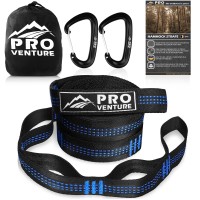 Pro Venture Hammock Straps And 2 Carabiners 302 Loops 1200Lbs Breaking Strength 500Lbs Rated 100 Nonstretch Lightweigh