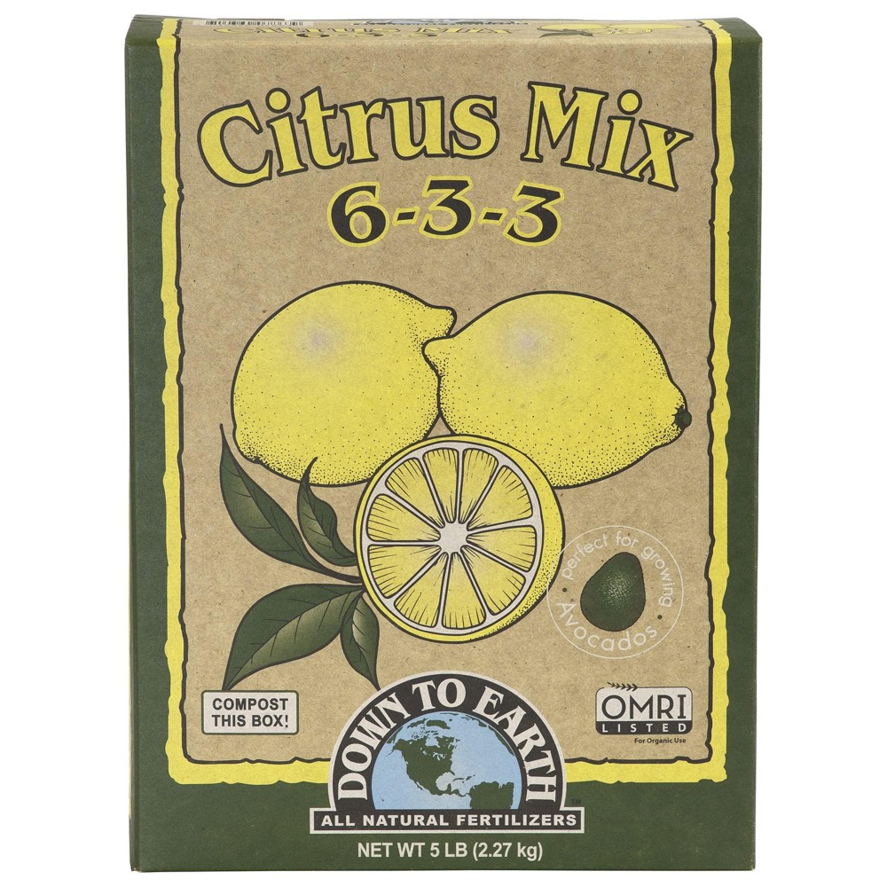 Down To Earth All Natural Fertilizers Organic Citrus Mix 633 5 Lb Box Fertilizer For Lemons Limes Oranges Citrus Trees