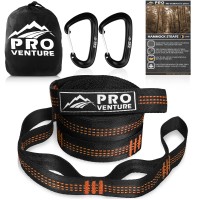 Pro Venture Hammock Straps And Carabiners Set 22 Feet Total 442 Loops 1200Lbs Breaking Strength 500Lbs Rated Nonstretch