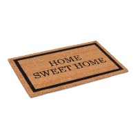 Birdrock Home Home Sweet Home Coir Doormat 18 X 30 Inch Standard Welcome Mat With Black Border And Natural Fade Vinyl Back