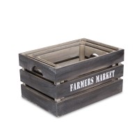 Isolde Set Of 3 Wood Crates Farmers Market