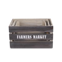 Isolde Set Of 3 Wood Crates Farmers Market