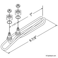 Replacement Flothru Hot Tub Spa Heater Element 55Kw Or 4Kw Flow Through