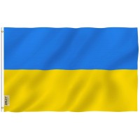 Anley Fly Breeze 3X5 Foot Ukraine Flag Vivid Color And Fade Proof Canvas Header And Double Stitched Ukrainian National Fla