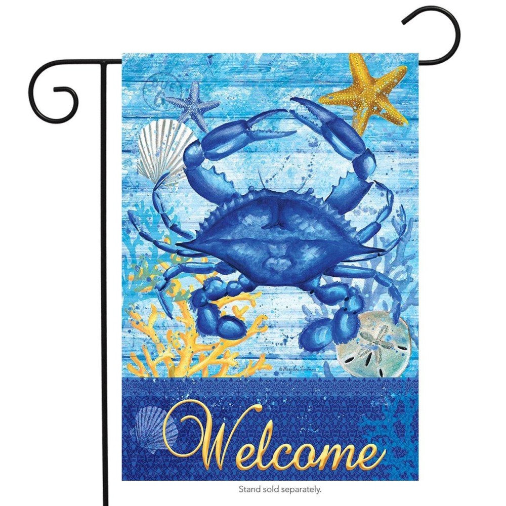 Blue Crab Welcome Summer Garden Flag Nautical Starfish Seashell 125 X 18