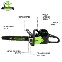 Greenworks 80V 16 Brushless Cordless Chainsaw Great For Tree Felling Limbing Pruning And Firewood 75 Compatible Tools