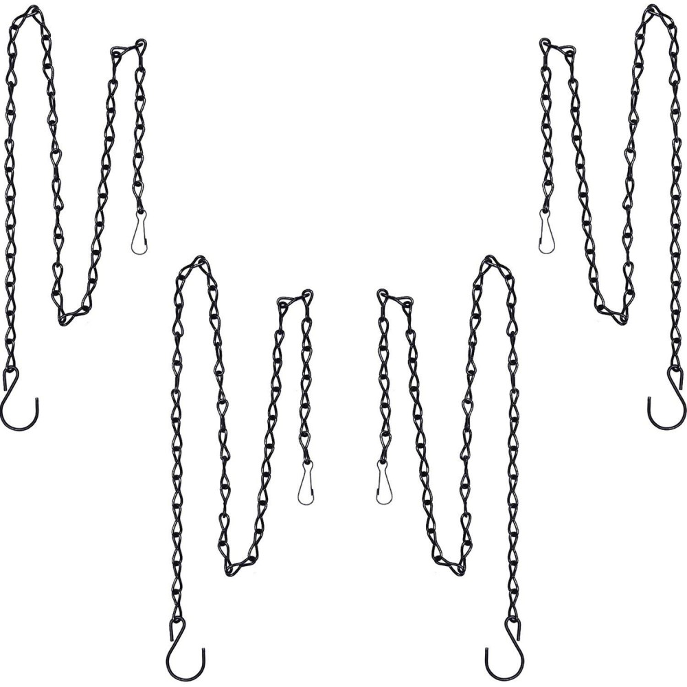 Outus Hanging Chain For Hanging Bird Feeders Birdbaths Planters And Lanterns 4 Pack 35 Inch Black