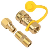 Gaspro 38 Inch Natural Gas Quick Connect Fittings Natural And Propane Gas Hose Plug Set 100 Solid Brass