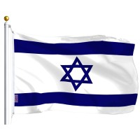 G128 Israel Israeli Flag 3X5 Ft Liteweave Series Printed 100D Polyester Country Flag Vibrant Colors Brass Grommets