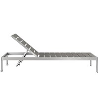 Modway Shore Aluminum Outdoor Patio Poolside Six Chaise Lounge Chairs In Silver Gray