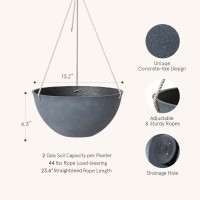 La Jolie Muse Large Hanging Planters For Outdoor Plants Hanging Flower Pots Weathered Gray 132 Inch Set Of 2