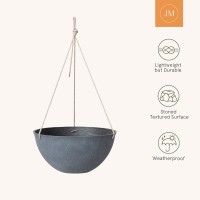 La Jolie Muse Large Hanging Planters For Outdoor Plants Hanging Flower Pots Weathered Gray 132 Inch Set Of 2