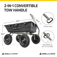 Gorilla Carts Heavy Duty Poly Yard Dump Cart Garden Wagon Utility Wagon With Easy To Assemble Steel Frame 1500 Pound Capacity