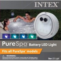 Intex Purespa Battery Powered Submersible Multicolored Led Light Purespa Models With White Green Teal Blue And Purple Light