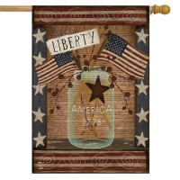 Liberty Patriotic House Flag Primitive 4Th Of July Usa 28 X 40