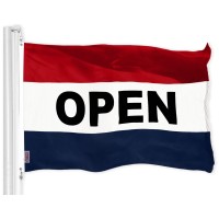 G128 Open Flag 3X5 Ft Liteweave Pro Series Printed 150D Polyester Commercial Business Flag Indooroutdoor Vibrant Colors