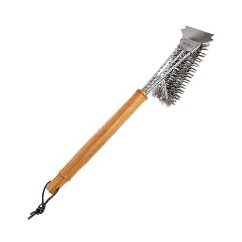 Bbqaid All Angles Bbq Grill Brush For Outdoor Grill Cleans All Angles Large Wooden Handle And Stainless Steel Bristles Bb