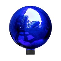 Alpine Corporation 10 Diameter Indooroutdoor Glass Gazing Globe Festive Yard D Cor Blue