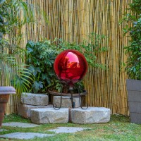 Alpine Corporation 10 Diameter Indooroutdoor Glass Gazing Globe Yard Decoration Red