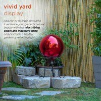 Alpine Corporation 10 Diameter Indooroutdoor Glass Gazing Globe Yard Decoration Red