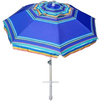 Ammsun 7Ft Heavy Duty High Wind Beach Umbrella Parasols With Sand Anchor Tilt Sun Shelter Uv 50 Protection Outdoor Sunshade