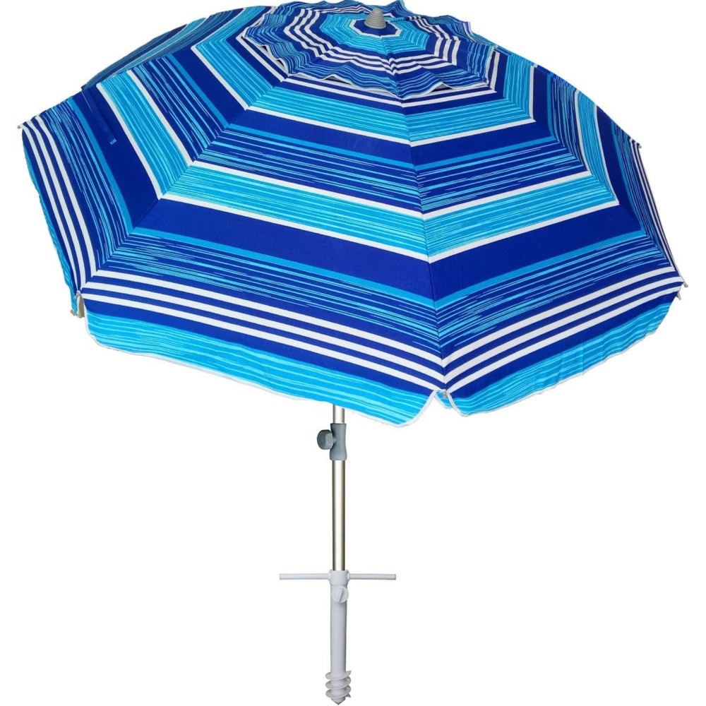 Ammsun 7Ft Heavy Duty High Wind Beach Umbrella With Sand Anchor Tilt Sun Shelter Uv 50 Protection Outdoor Sunshade Umbrellas