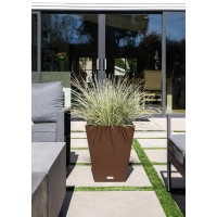 Veradek Pure Series Nobleton Plastic Planter - Large Pots For Indoor Or Outdoor Porch/Patio | Durable All-Weather Use With Drainage Holes | Modern Planter D?Cor For Flowers  Shrubs  Trees