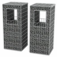 vidaXL Gabion Basket PostsPlanters 2 pcs Steel 197x197x472 142544