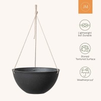 La Jolie Muse Hanging Planters For Outdoor Plants Large Hanging Planter With Drain Holes Black Hanging Flower Pots 132 Inch