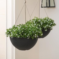 La Jolie Muse Hanging Planters For Outdoor Plants Large Hanging Planter With Drain Holes Black Hanging Flower Pots 132 Inch