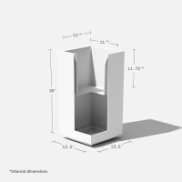 Veradek Block Series Pedestal Planter - Tall Planter For Indoor Or Outdoor Front Porch | All-Weather Use With Removable Insert Bucket | Modern D?Cor For Flowers  Tall Trees  Faux Plants