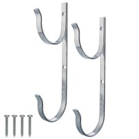 Us Pool Supply Set Of 2 Aluminum Pool Hangers For Telescopic Poles Store Poles With Nets Vacuums Hoses Attachments