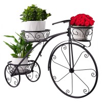 Sorbus Tricycle Plant Stand Flower Pot Cart Holder Ideal For Home Garden Patio Great Gift For Plant Lovers Housewarming