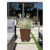 Veradek Pure Series Nobleton Plastic Planter - Large Pots For Indoor Or Outdoor Porch/Patio | Durable All-Weather Use With Drainage Holes | Modern Planter D?Cor For Flowers  Shrubs  Trees