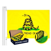 G128 Gadsden Dont Tread On Me Flag 3X5 Ft Double Toughweave Series Double Sided Embroidered 210D Polyester Historical Fla