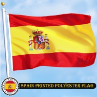 G128 Spain Spanish Flag 3X5 Ft Liteweave Series Printed 100D Polyester Country Flag Vibrant Colors Brass Grommets