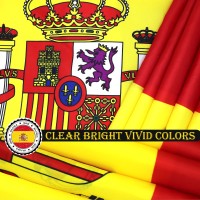 G128 Spain Spanish Flag 3X5 Ft Liteweave Series Printed 100D Polyester Country Flag Vibrant Colors Brass Grommets