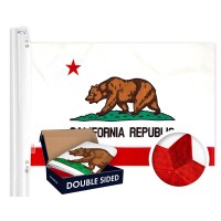 G128 California State Flag 3X5 Ft Double Toughweave Series Double Sided Embroidered 210D Polyester Embroidered Design Ind