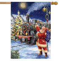 Polar Express Christmas House Flag Santa Claus Train 28 X 40 Briarwood Lane