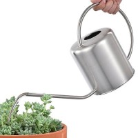 Fasmov 51 Oz Stainless Steel Watering Can Modern Style Watering Pot Watering Can With Long Spout For Easy Pour Water Outdoor G