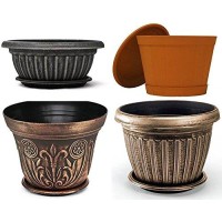 Sapphire Usa 9 Decorative Heavy Duty Traysaucer 2 Pack Rustic Medievalfrench Country Look Potplanter Base For Indoorout