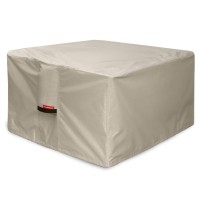 Porch Shield Fire Pit Cover Waterproof 600D Heavy Duty Square Patio Fire Pit Table Cover Beige 44 X 44 Inch