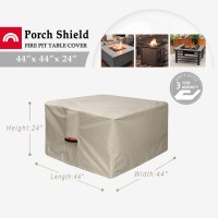 Porch Shield Fire Pit Cover Waterproof 600D Heavy Duty Square Patio Fire Pit Table Cover Beige 44 X 44 Inch