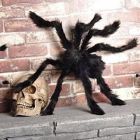 Cooljoy 35 Inch Halloween Decorations Spider Realistic Hairy Spider Halloween Party Decor For Outdoor Indoor