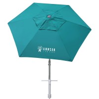 Ammsun 8 Feet High Wind Heavy Duty Commercial Grade Beach Umbrella With Sand Anchor Stability Sandbag Air Vent Upf 50 Telescopi