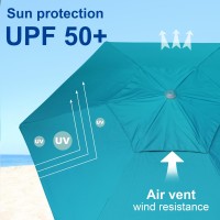 Ammsun 8 Feet High Wind Heavy Duty Commercial Grade Beach Umbrella With Sand Anchor Stability Sandbag Air Vent Upf 50 Telescopi